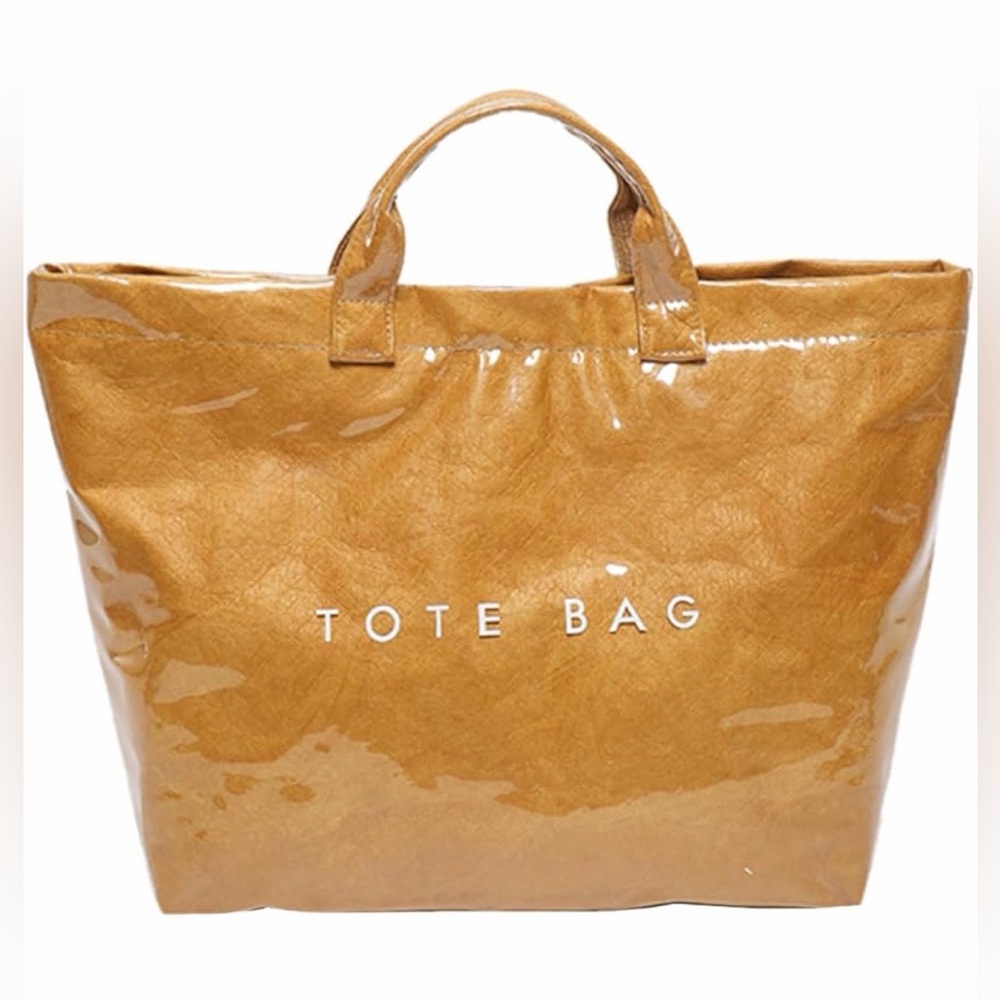 Glossy Patent Tote Bag | Minimalist Luxury Statement Carryall ✨EUC - Picture 5 of 8